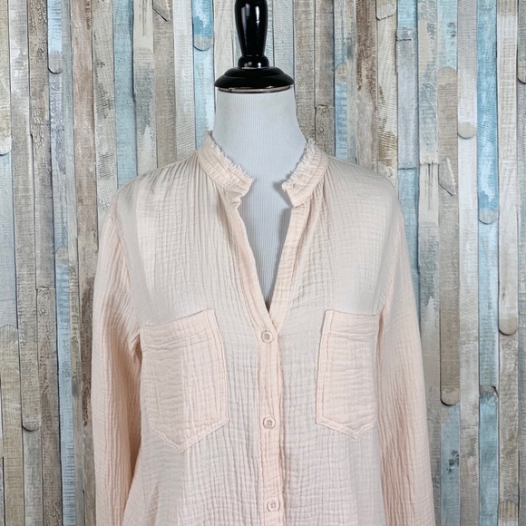 Anthropologie XS Cloth Stone Riley Buttondown Top - Picture 4 of 8